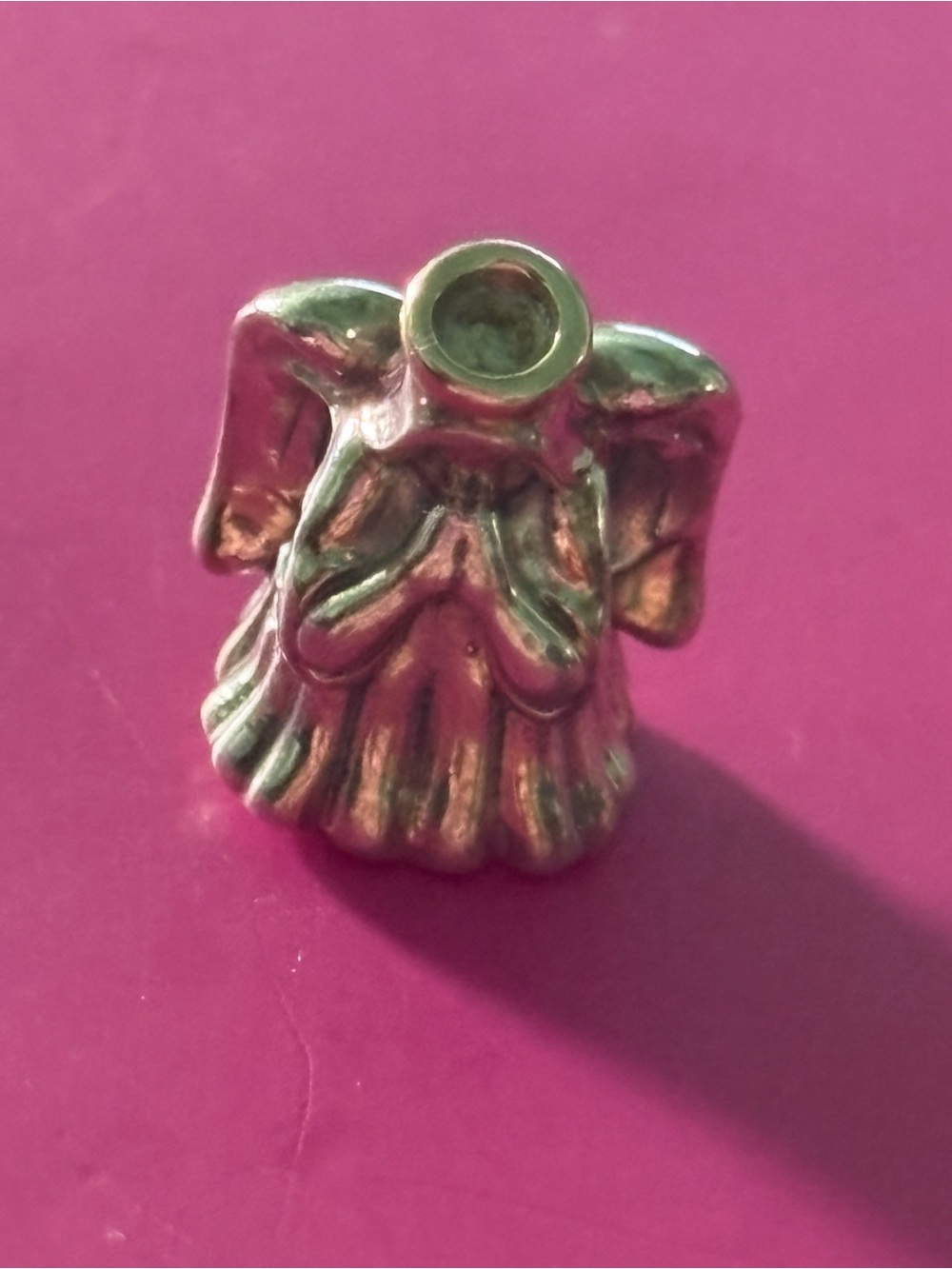 Pandora Silver Angel Prayer Charm Bead - Silver gold